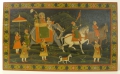 Foto 2: Gemälde / Tafelmalerei Zug von Maharadscha mit Gefolge, Tempera auf Holz, Indien, 19. Jahrhundert