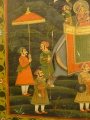 Foto 3: Gemälde / Tafelmalerei Zug von Maharadscha mit Gefolge, Tempera auf Holz, Indien, 19. Jahrhundert