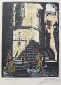 Juan Castells Marti (* 1906): Graphik - Farbholzschnitt, Titel: "Valencia", Spanien