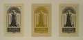 Martin Hönemann (1858-1937): 3 Graphiken - Kunstdrucke, in Schwarz und Gold, Exlibris "Otto Stilling" Bibliothek, datiert 1914