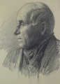 Martin Hönemann (1858-1937): Bleistift-Handzeichnung, "Studienkopf" - Männerporträt
