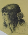 Martin Hönemann (1858-1937): 3 x Bleistift-/ Kohle-Zeichnungen, "Frauenbildnisse"