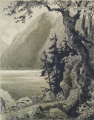 Foto 1: Martin Hönemann (1858-1937): 2 x Handzeichnungen - in Bleistift und Kohle, Titel Am Walchensee / Abend