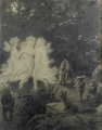 Martin Hönemann (1858-1937): 5 x Handzeichnungen - in Bleistift und Feder, Serie märchenhafte Thematik