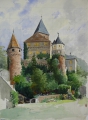 Foto 2: Martin Hönemann (1858-1937): 3 x Aquarell-Zeichnungen, Landschaften und Schlösser