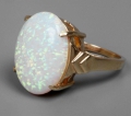 Ring, 20. Jahrhundert, 585er Gelbgold, mit Edelopal