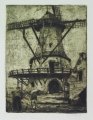 G. Ritter: Graphik - Radierung, "Windmühle", Anfang 20. Jahrhundert