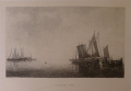 Wilhelm Rohr (1848-1907): Graphik - Radierung, "Stille See", nach Gemälde-Vorlage von Simon de Vlieger