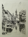 Foto 1: L. Rorin: Graphik - Kupfersich, Straßburg - La Petite France, erste Hälfte 20. Jahrhundert, Frankreich