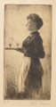 Foto 1: Martin Hönemann (1858-1937): Paar Graphiken - Radierungen, Kellnerin und Am Fenster