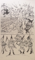 Joachim John (* 1933): Graphik - Kaltnadelradierung, Titel "Russisches Soldatenleben", datiert 1979