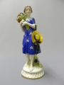 Porzellan Figur: Blumenmädchen - Allegorie Sommer, gemarkt E. & A. Müller, Schwarza-Saalbahn (Thüringen), um 1900