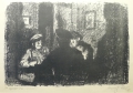 Franz A. Peffer (1887-1954): Graphik - Lithographie, Titel "Im Quartier (Somme)", datiert 1917