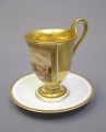 Foto 1: Biedermeier Porzellan Bildertasse, KPM