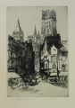 Foto 1: Unbekannt: Graphik - Radierung, Vedute Frankreich Kathedrale, Anfang 20. Jahrhundert