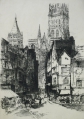 Foto 2: Unbekannt: Graphik - Radierung, Vedute Frankreich Kathedrale, Anfang 20. Jahrhundert