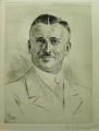 Wilhelm Hövener (1903-1978): Graphik - Kaltnadelradierung, "Männer-Porträt", datiert 1951
