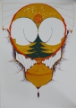 Bettina Hohls (* 1947): Graphik - farbiger Siebdruck, für Graphik-Kalender II der Druckwerkstatt des BBK, datiert 1979