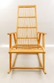Foto 2: Design Schaukelstuhl, um 1960, Deutsche Werkstätten Dresden-Hellerau, Entwurf, Buche und Peddigrohr