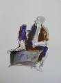 Foto 3: Peter Ouart: 5 x Zeichnungen in Feder und Tusche, partiell aquarelliert, Personen- und Gruppenszenen, Ende 20. Jahrhundert, Berlin