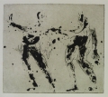 Peter Ouart: 5 x Graphiken - Radierungen, "abstrakte Personengruppen", datiert 1989, Berlin