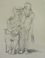 Foto 2: Peter Ouart: 8 Zeichnungen - in Bleistift, Karikaturen und abstrakte Köpfe - Bildserie, datiert 1988-91, Berlin