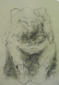 Peter Ouart: 7 Zeichnungen - in Bleistift, "Genreszenen", datiert 1988, Berlin