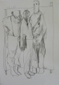 Foto 2: Peter Ouart: 7 Zeichnungen - in Bleistift, Genreszenen, datiert 1988, Berlin