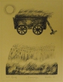 Karl-Heinz Grage (1939-1990): Graphik - Lithographie, Titel "Heuwagen", datiert 1981, Entstehungsort Berlin