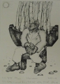 Karl-Heinz Grage (1939-1990): Graphik - Lithographie, Titel "Fährmann", datiert 1984, Entstehungsort Berlin