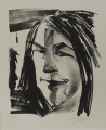 John Zingraff (* 1942): Graphik - Lithographie, "Porträtkopf", datiert 1982