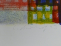 Foto 2: Linde Bischof (* 1945): Graphik - Farblithographie, Hausfassade, datiert 1993