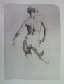 Carl Timner (* 1933): Graphik - Lithographie, "Frauen-Rückenakt", Druck 1988