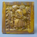 Kurt Feuerriegel (1880-1961): Irdenware Relief in Kachel - "Reisigsammlerin", Frohburg - Sachsen