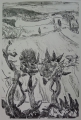 Hans Stein (* 1935): Graphik - Lithographie, Titel "Toskana I", Druck Taborpresse Berlin 1987