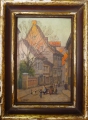 Walter Corsep (1862-1944): Altstadt-Vedute Erfurt, Öl Gemälde, um 1900