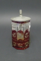 Foto 3: Biedermeier Glas Humpen, Böhmen, Rotbeize und Gravur nach Friedrich Egermann, von 1866, Widmungsspruch