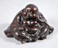 Buddha Plastik / Glücksbuddha, China, 2. Hälfte 20. Jahrhundert, Masse bronzefarben patiniert