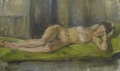 Andrée Algrain (1905-1999): Öl Gemälde, Frauenakt / Aktstudie, Belgien