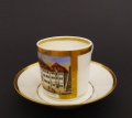 Foto 1: Biedermeier Porzellan Bildertasse, Thüringer Hof, Gera