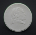 3er Satz Sammelplaketten, Meissen Böttgersteinzeug, 20. Jahrhundert, Kant, Luther, Landsteiner