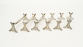 Foto 1: Bruno Möhring: 6er Satz Jugendstil Messerbänkchen, Entwurf vor 1901/02, Christofle, Paris, versilbertes Weißmetall, Modell Moderne Gramont