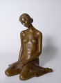 Bronze Plastik, sitzender Frauenakt, 20. Jahrhundert, in der Manier von Fritz Klimsch