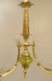 Foto 2: Seltene große Jugendstil Deckenlampe, dreiarmig, Glaselemente wohl Pallme-König