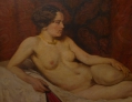 Foto 2: Großformatiges Öl Gemälde, liegender ganzfiguriger Frauenakt, 20. Jahrhundert