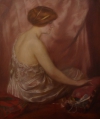 Foto 2: Charles Vasnier (1873-1961): Pastell-Zeichnung, Dame im Boudoir, Frankreich, wohl 1926