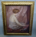 Foto 9: Charles Vasnier (1873-1961): Pastell-Zeichnung, Dame im Boudoir, Frankreich, wohl 1926