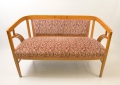 Foto 1: Jugendstil Sofa / Zweisitzer, um 1910, in westindischem Satinholz / Zitronenholz, wohl München