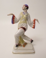 Art Deco Porzellan Figurine: Ausdruckstänzerin, Katzhütte (Thüringen), Hertwig & Co., Marke um 1930