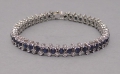 Armband, 925er Sterlingsilber, 20. Jahrhundert, mit diamant- und saphirartigem Zirkoniabesatz